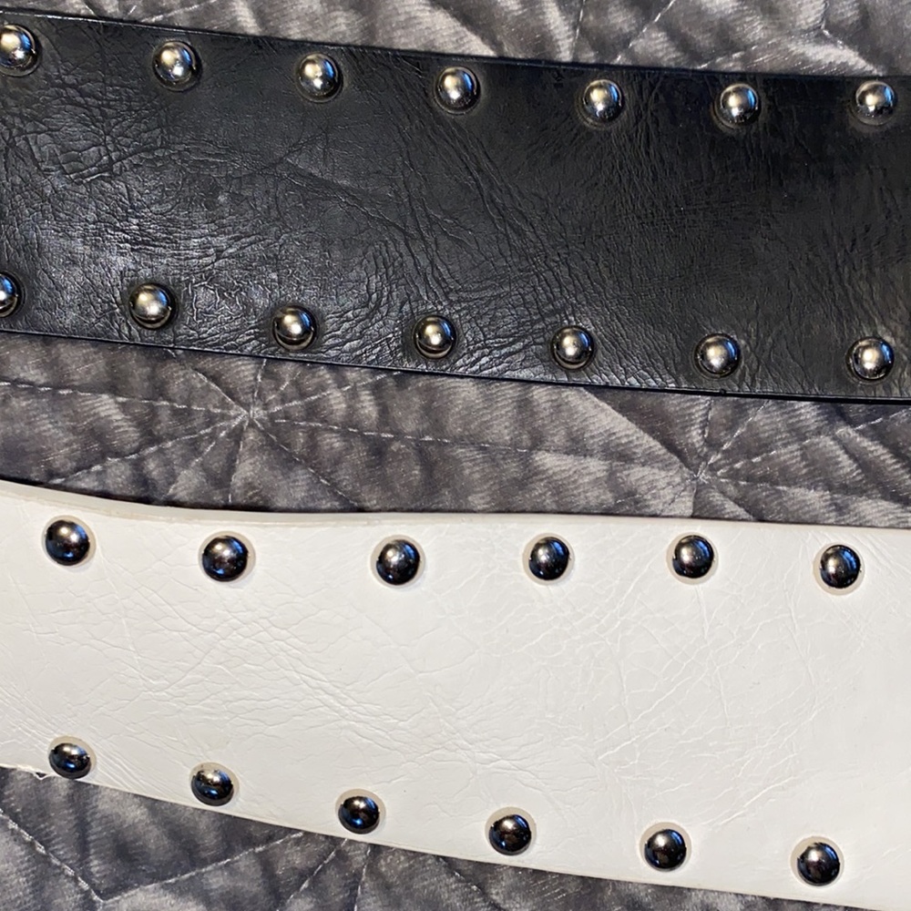 Rue 21 Black White Black Bundle Stud Waist Belts - Picture 4 of 10